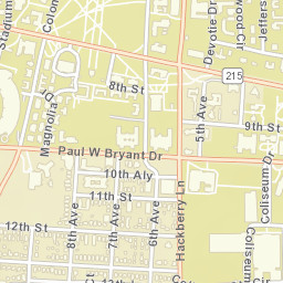 727-793 Hackberry Lane, The University of Alabama Street Map