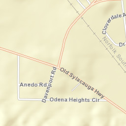 Odena Alabama Street Map