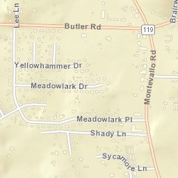 Elliotsville Alabama Street Map