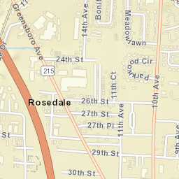 2300-2398 Greensboro Avenue Tuscaloosa Street Map