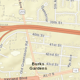 Burks Garden Alabama Street Map