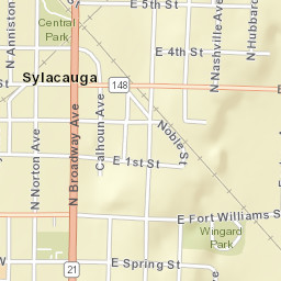Sylacauga Alabama Street Map