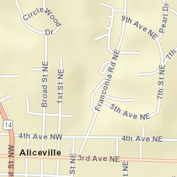 Aliceville Alabama Street Map