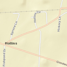 Hollins Alabama Street Map