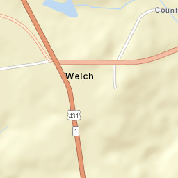 Welch Alabama Street Map