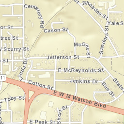157-299 East W M Watson Boulevard, Daingerfield Street Map