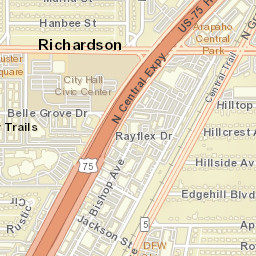 1075 North Central Expressway, Richardson Street Map