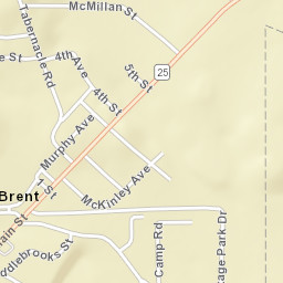 Brent Alabama Street Map