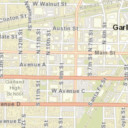 Garland, Texas Street Map