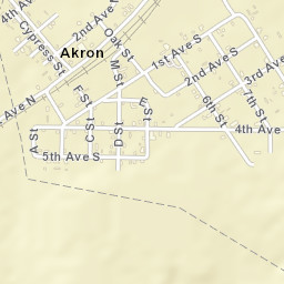Akron Alabama Street Map