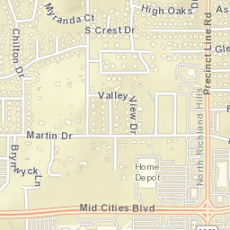 9113-9117 High Oaks Drive, North Richland Hills, TX Street Map