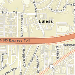 329-349 North Ector Drive, Euless, TX Street Map