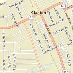 Clanton, AL, USA Street Map