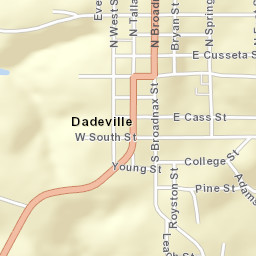 Dadeville Alabama Street Map
