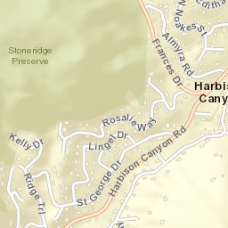 Harbison Canyon California Street Map