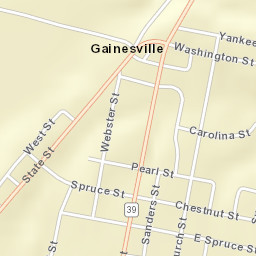 Gainesville Alabama Street Map