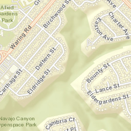 Allied Gardens California Street Map