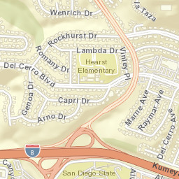 Del Cerro California Street Map
