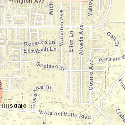 Hillsdale California Street Map