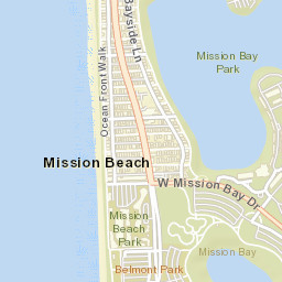 San Diego Beach Street Map