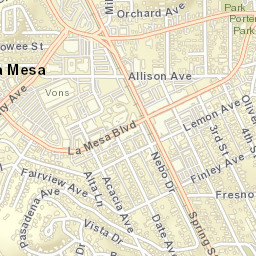 La Mesa California Street Map
