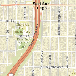 East San Diego California Street Map