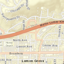 Lemon Grove California Street Map