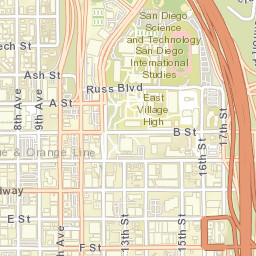San Diego, California Street Map