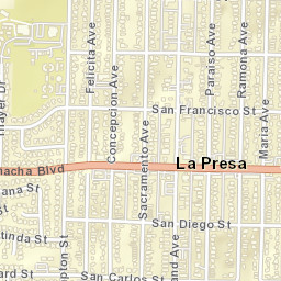 La Presa California Street Map