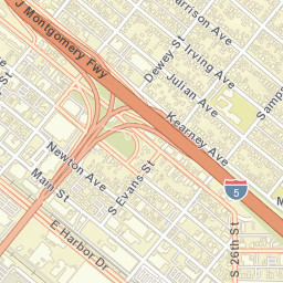 Cesar E. Chavez Pkwy & Logan Ave & San Diego – Coro Street Map
