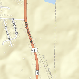 Oak Dale Alabama Street Map