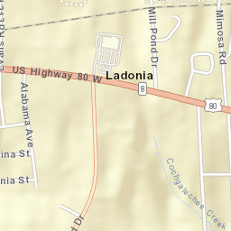 Ladonia Alabama Street Map