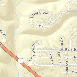 Overlook Alabama Street Map