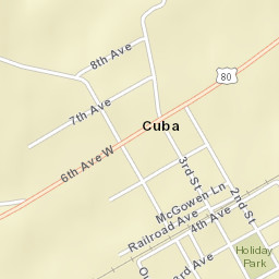 Cuba Alabama Street Map