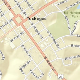 Tuskegee Alabama Street Map