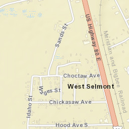 West Selmont Alabama Street Map