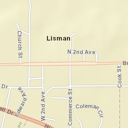 Lisman Alabama Street Map