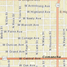 100-106 North Austin Street, Comanche, TX Street Map