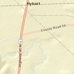 Hybart Alabama Street Map