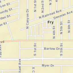 Fry Arizona Street Map