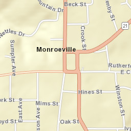 Monroeville Alabama Street Map