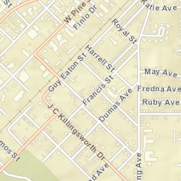 1001-1099 Timothy Ln Hattiesburg Street Map