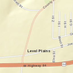 Level Plains Alabama Street Map