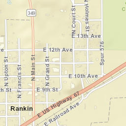 1301-1399 Holmes St Rankin TX Street Map