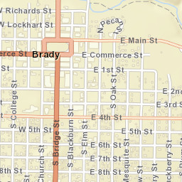 100-158 West Main Street, Brady, TX Street Map