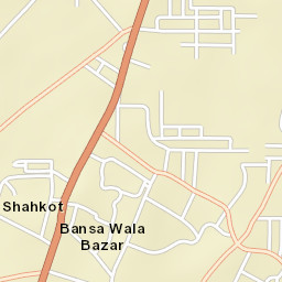 Shahkot Street Map