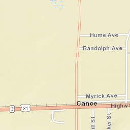Canoe Alabama Street Map
