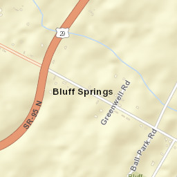 Bluff Springs Florida Street Map