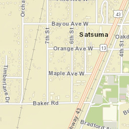 Satsuma Alabama Street Map