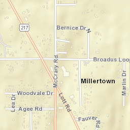 Millertown Alabama Street Map